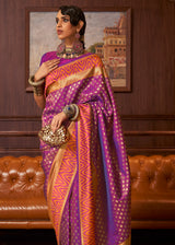 Mystic Purple Woven Banarasi silk saree