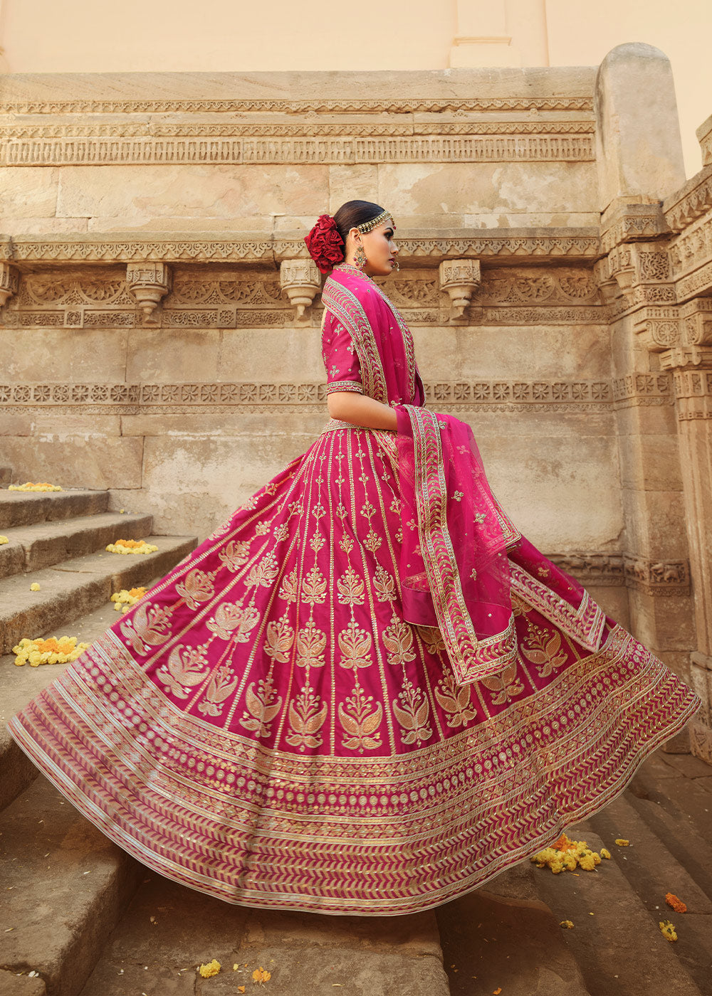 Buy MySilkLove Rose Pearl Pink Silk Lehenga Choli With Heavy Zari Embroidery Online