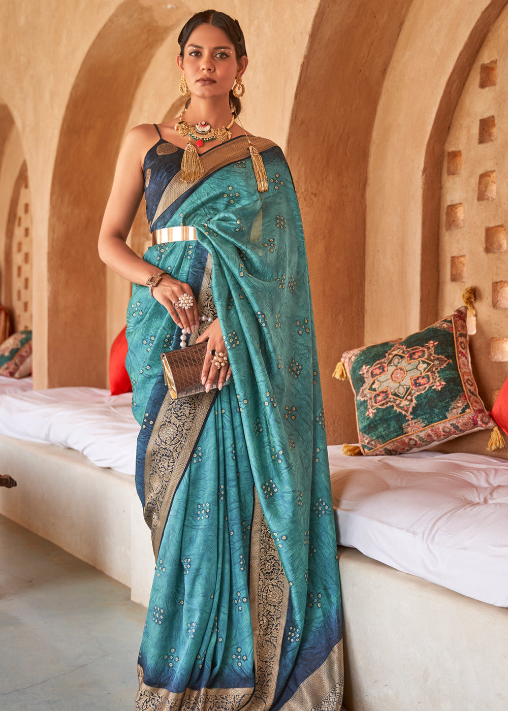 Buy MySilkLove Smalt Blue Zari Woven Banarasi Saree Online