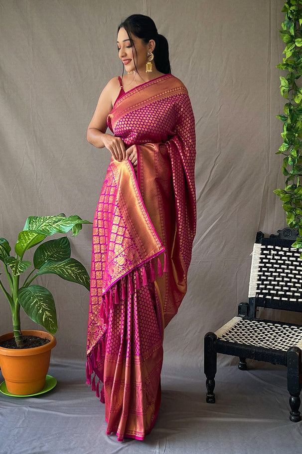 Frostbite Purple Kanjivaram Silk Saree