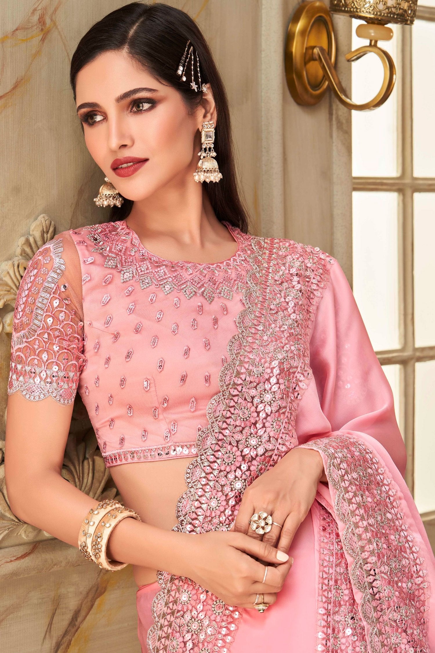 MySilkLove Your Pink Designer Silk Saree