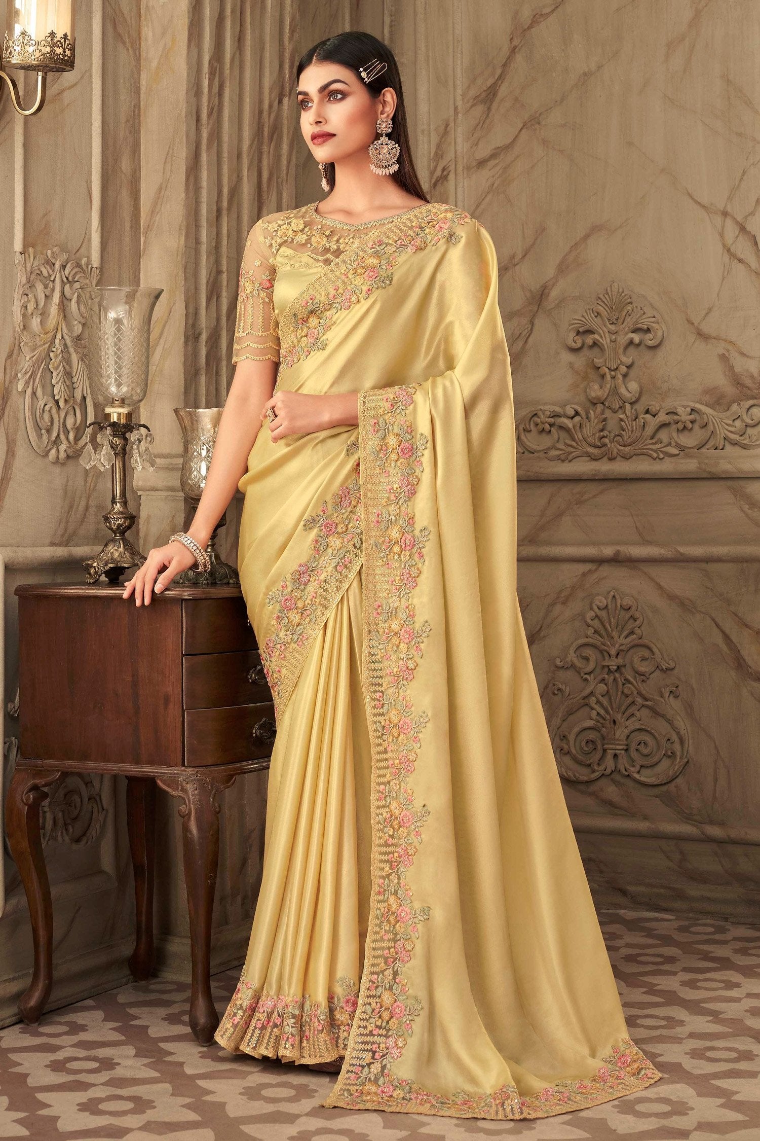 Buy MySilkLove Harvest Gold Designer Silk Saree Online