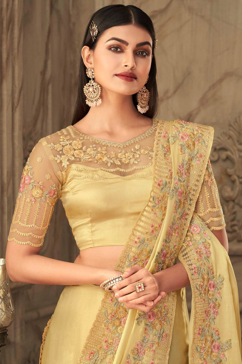 Buy Golden Handloom Saree Online in India - Uttariya