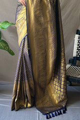 Onyx Blue Kanjivaram Silk Saree