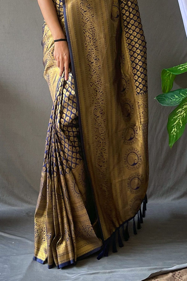 Buy MySilkLove Shark Grey Kanjivaram Silk Saree Online