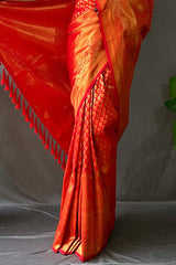 Monza Red Kanjivaram Silk Saree