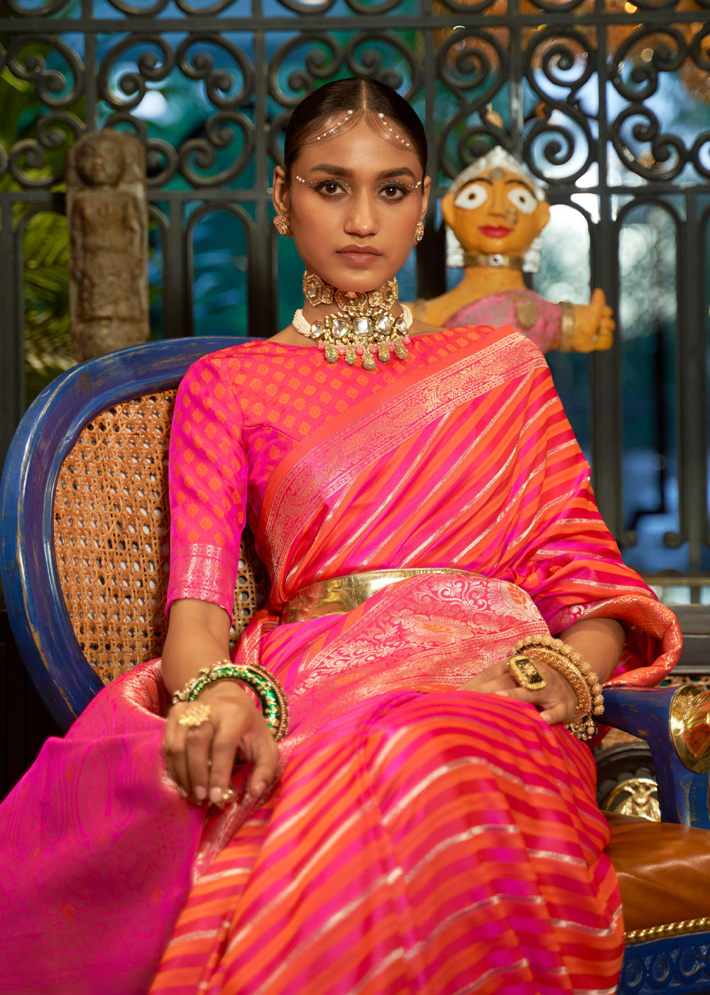 Buy MySilkLove Royal Pink woven Banarasi Silk Saree Online