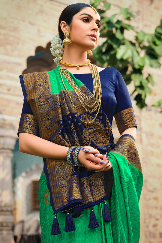 Buy MySilkLove Salem Green Kanjivaram Saree Online