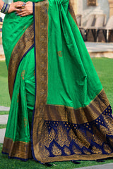 Salem Green Kanjivaram Saree