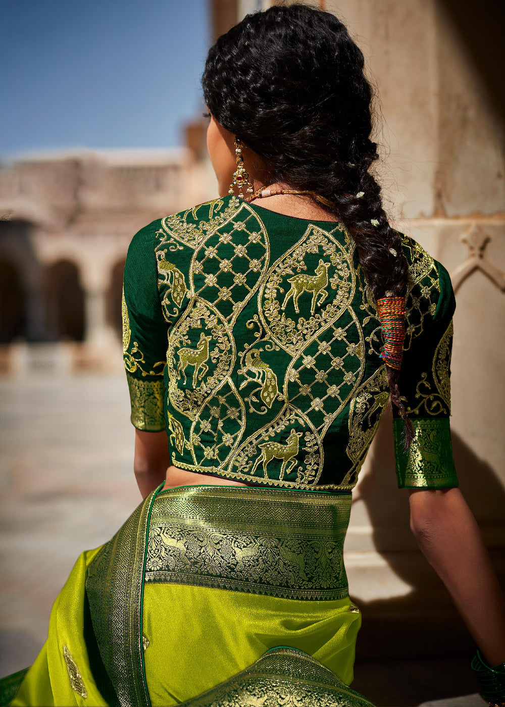MySilkLove Earls Green Woven Banarasi Soft Silk Designer Saree