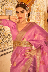 Carissma Pink Banarasi Silk Saree