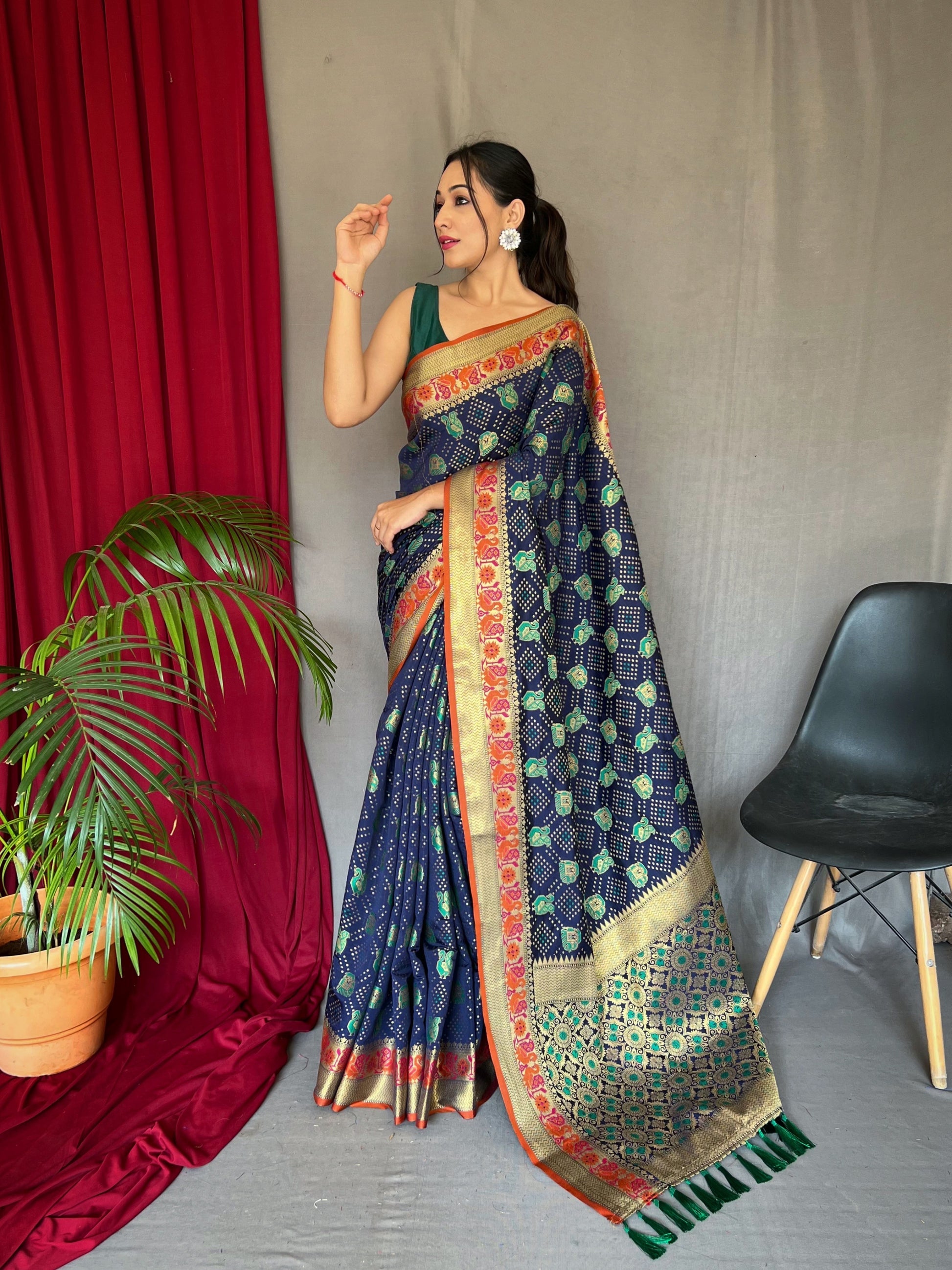 Buy MySilkLove Martinique Blue Kutch Patola Woven Silk Saree Online