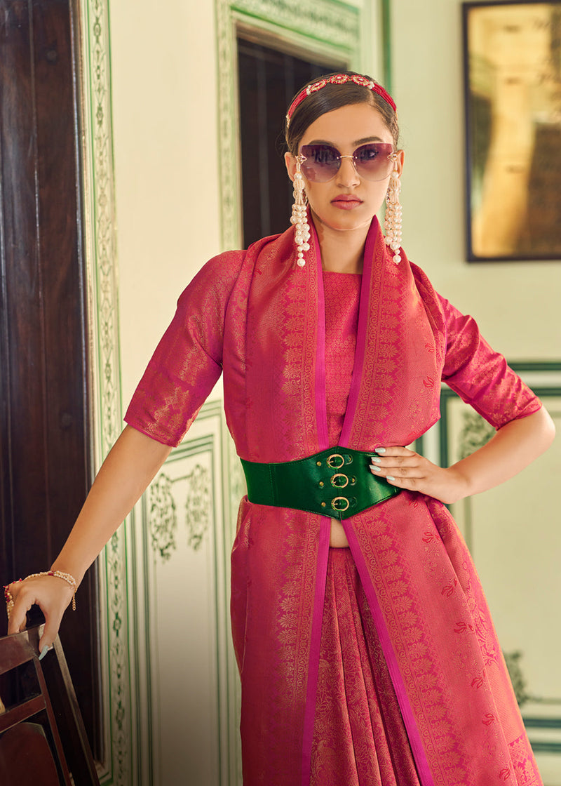 Farah Talib Aziz. Rosa Dreamweave Saree with Cutwork embellished jacket