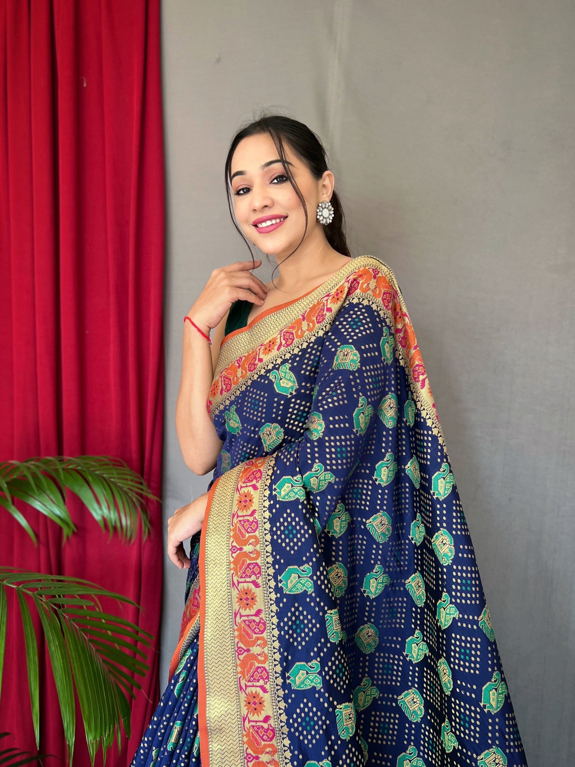 Buy MySilkLove Martinique Blue Kutch Patola Woven Silk Saree Online