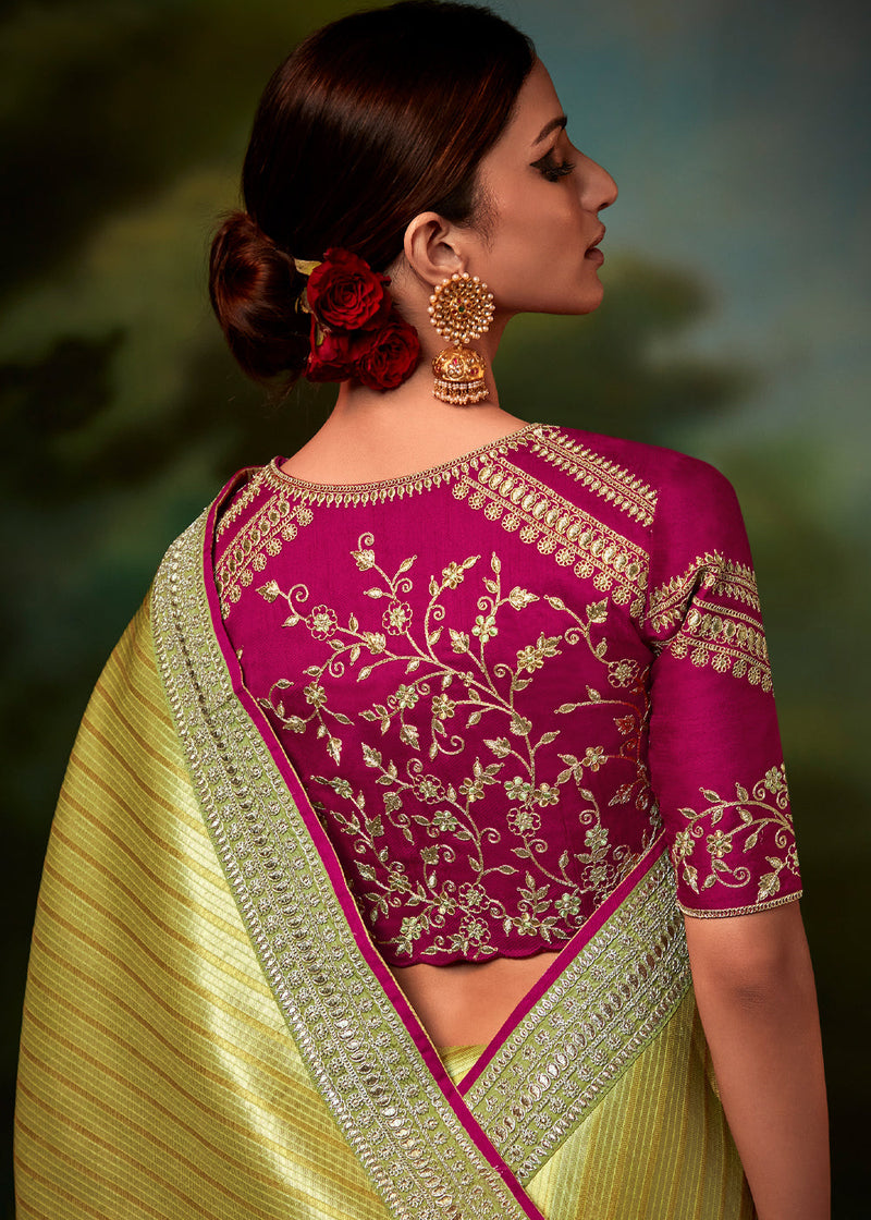Tacha Yellow Woven Banarasi Soft Silk Designer Saree