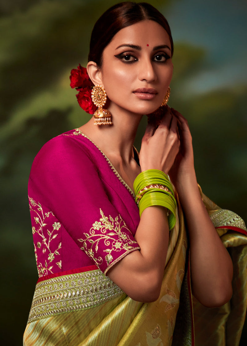 Tacha Yellow Woven Banarasi Soft Silk Designer Saree