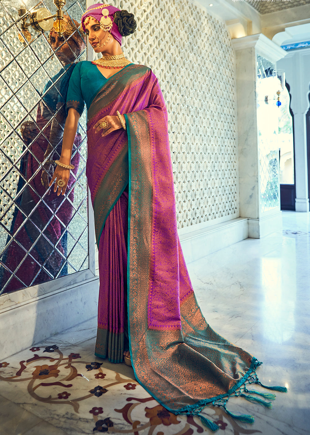 Buy MySilkLove Royal Heath Purple Woven Kanjivaram Silk Saree Online