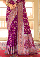 Vin Rouge Purple Zari Woven Banarasi Silk Saree