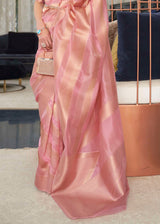 Geraldine Pink Woven Organza Banarasi Silk Saree