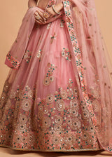 Copper Pink Designer Soft Net Lehenga Choli