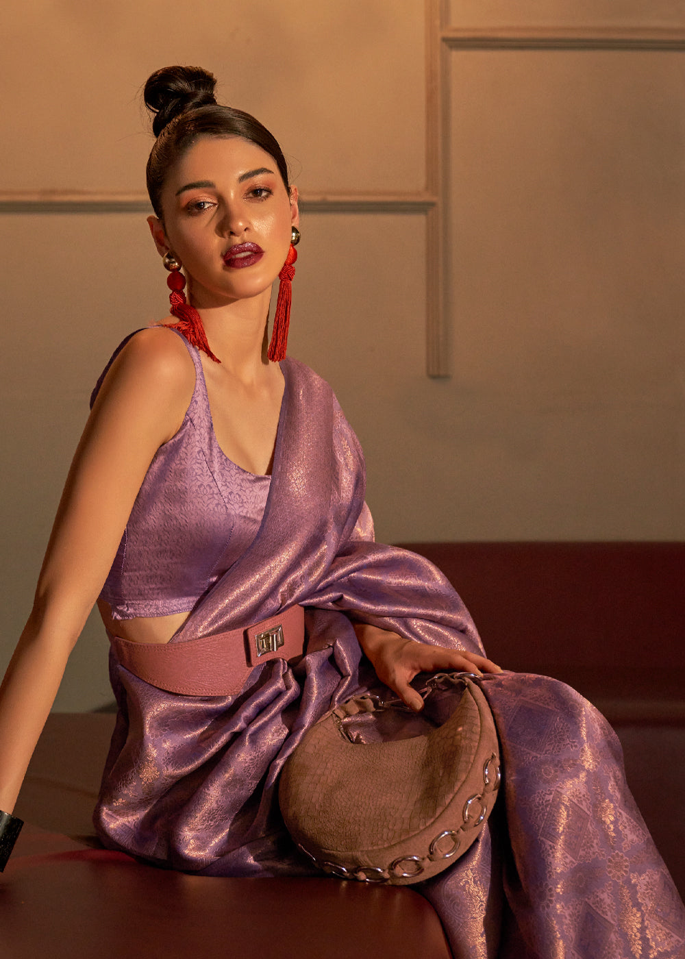 MySilkLove Classic Purple Kanjivaram Woven Silk Saree