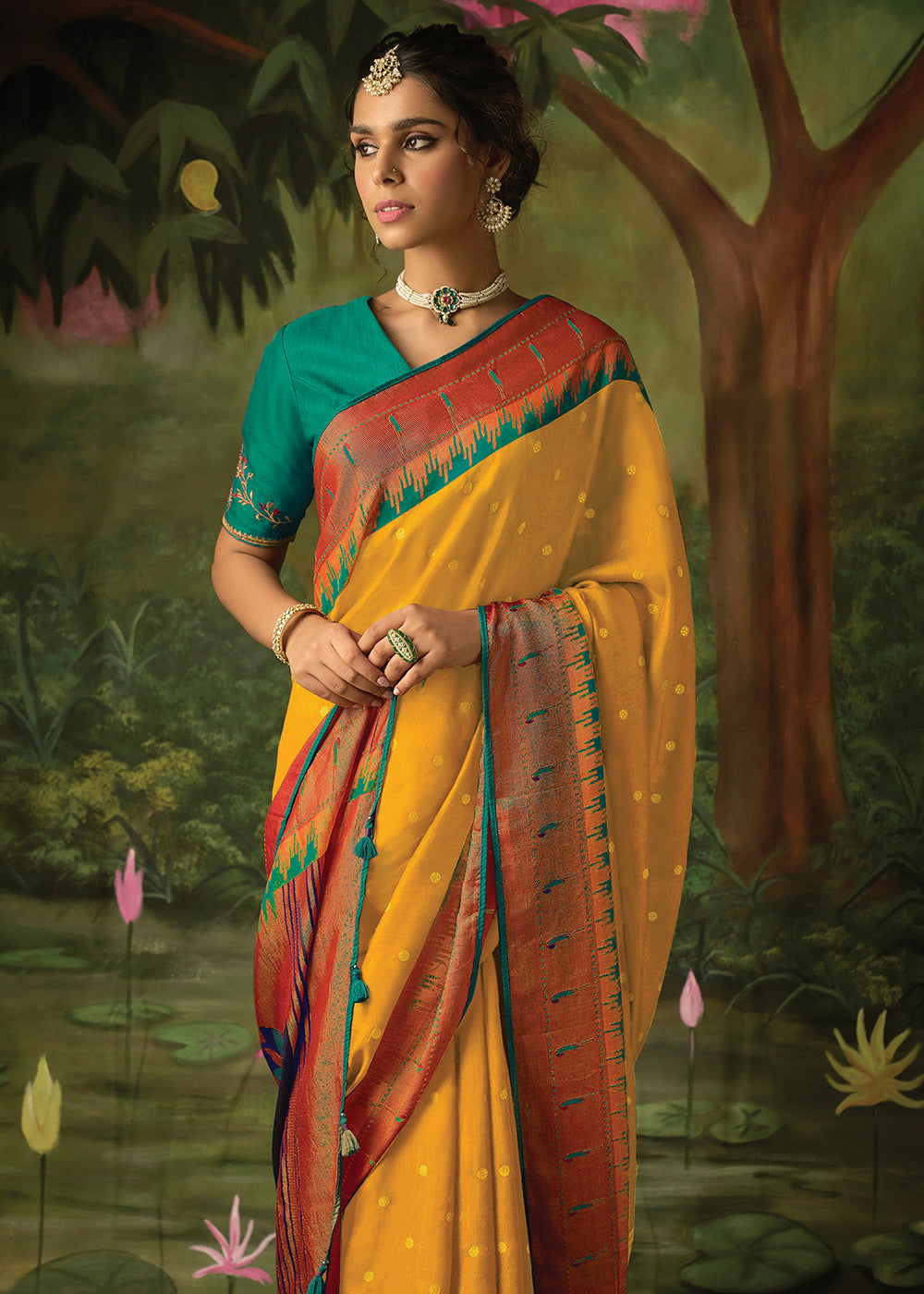 Buy MySilkLove My Sin Yellow Woven Paithani Silk Saree Online