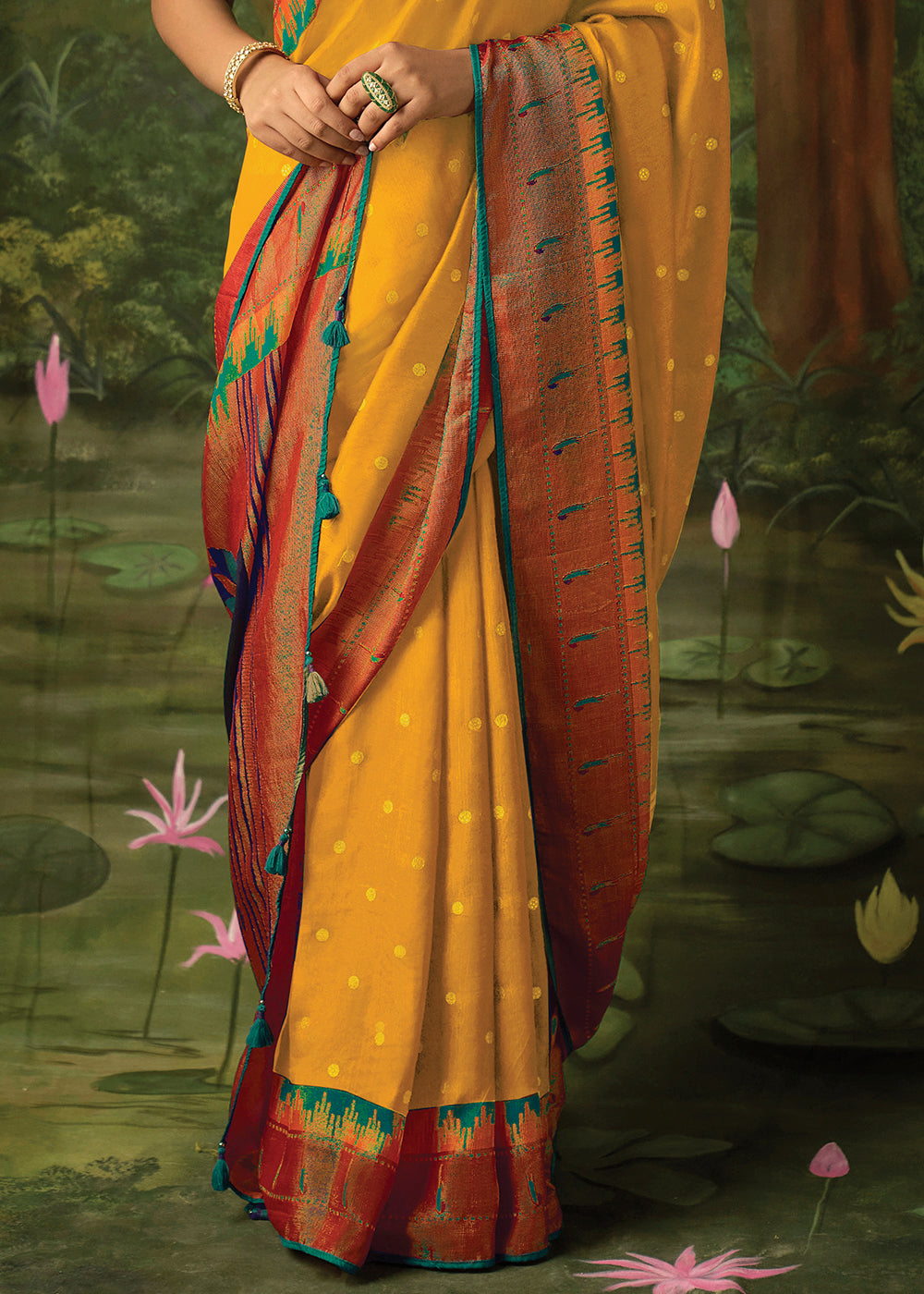 Buy MySilkLove My Sin Yellow Woven Paithani Silk Saree Online