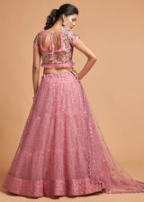 Wewak Pink Designer Soft Net Lehenga Choli