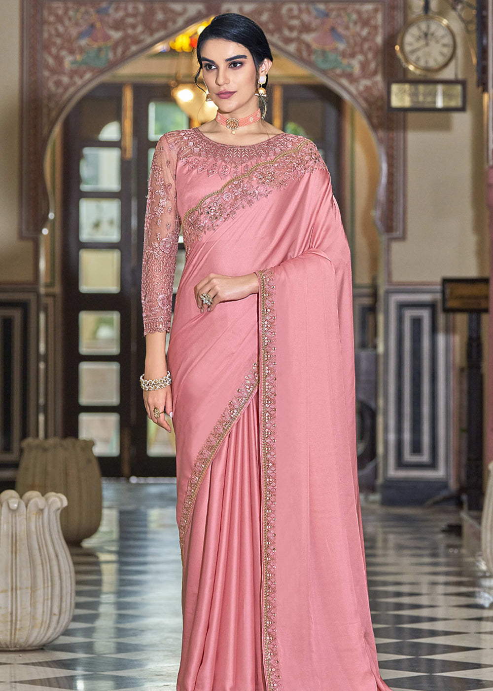 Buy MySilkLove Petite Pink Woven Designer Silk Saree Online