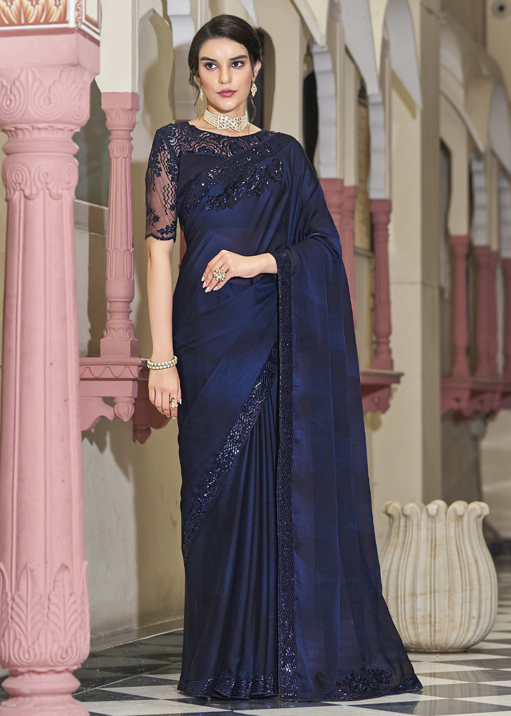 Buy MySilkLove Fiord Blue Woven Designer Silk Saree Online