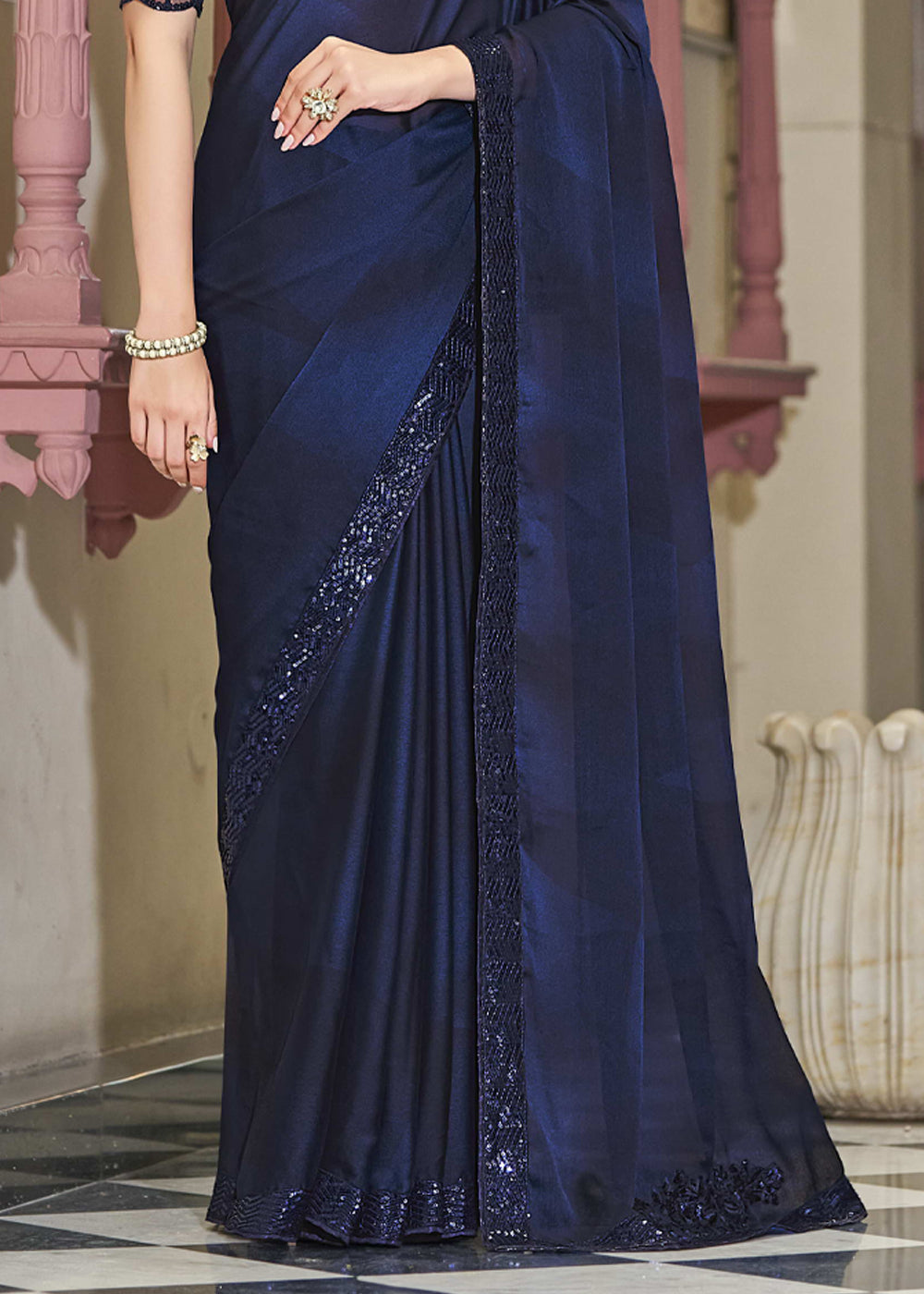 Buy MySilkLove Fiord Blue Woven Designer Silk Saree Online