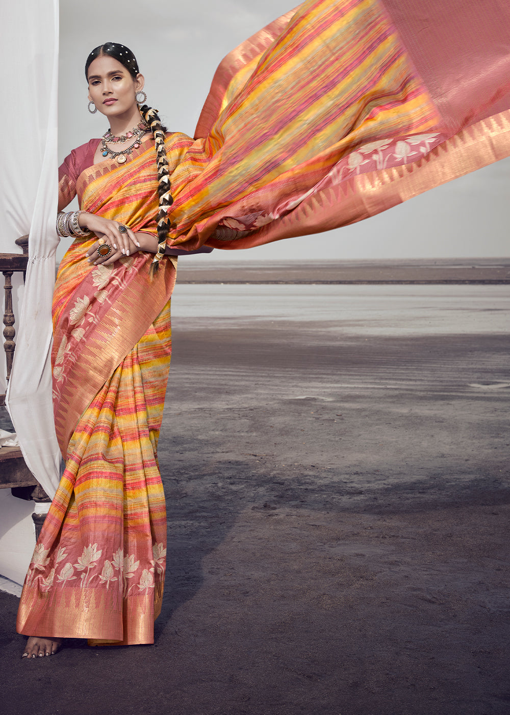 Buy MySilkLove Multicolor Printed Designer Silk Saree Online