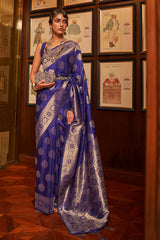Jacarta Blue Kanjivaram Silk Saree
