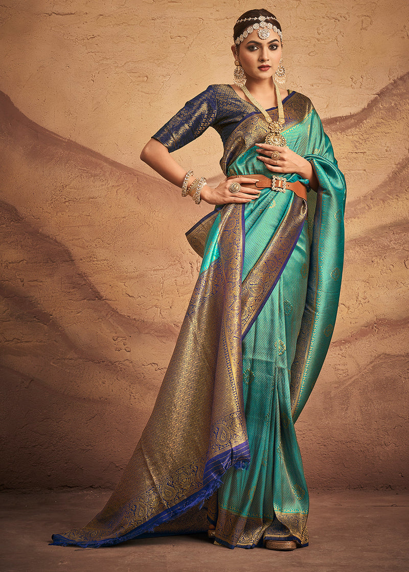 Royal Blue Kanchipuram Silk Saree With Rich Pallu