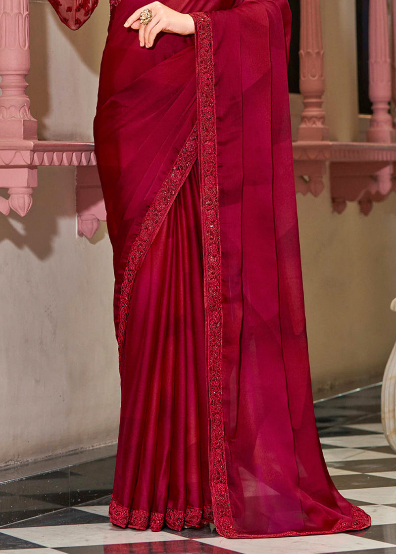 Monarch Red Woven Designer Silk Saree