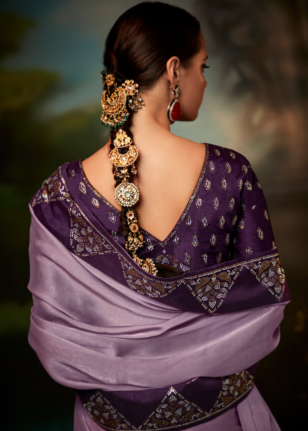 MySilkLove Lily Purple Woven Banarasi Soft Silk Designer Saree