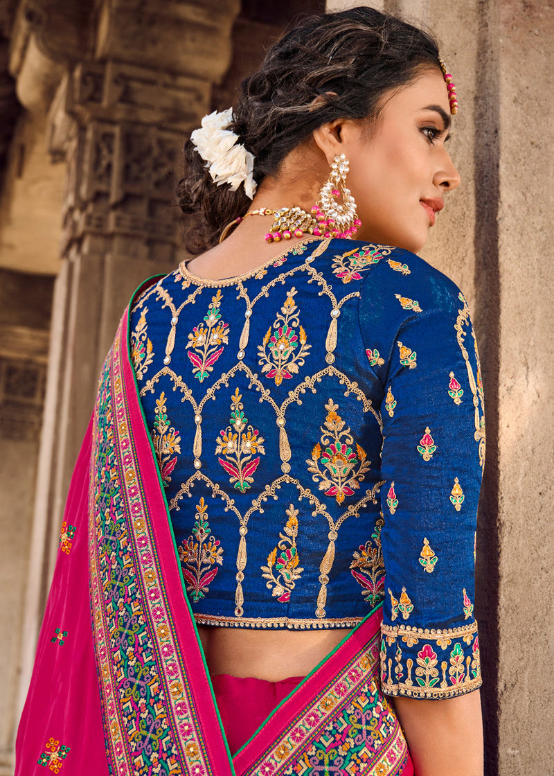 Rose Pearl Pink Banarasi Woven Silk Saree with Designer Blouse