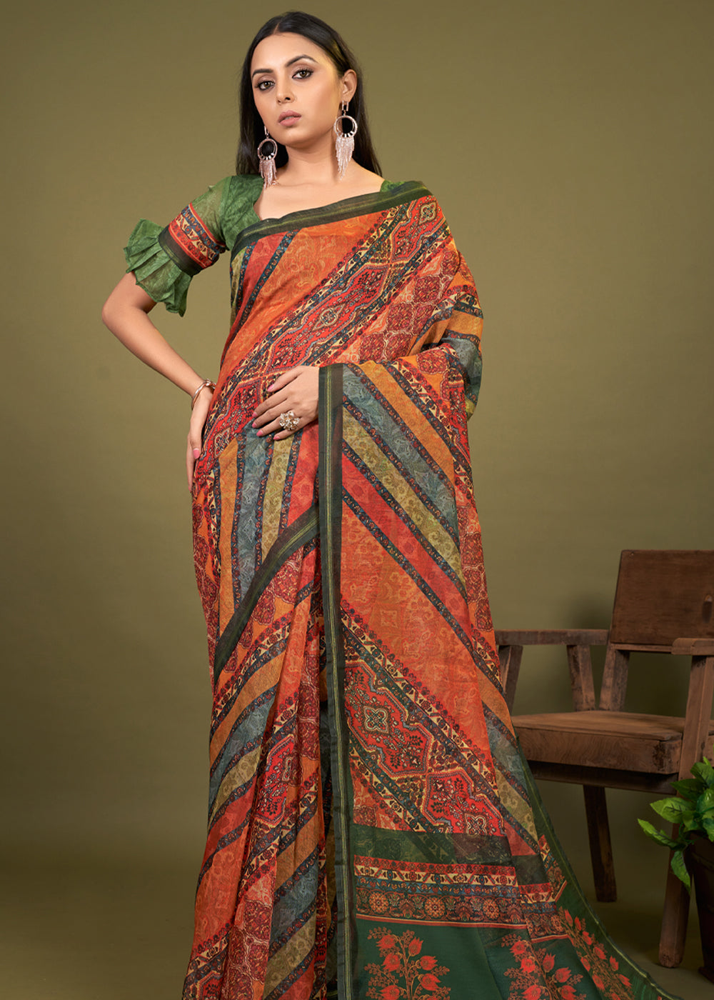 MySilkLove Multicolor Cotton Patola Printed Silk Saree