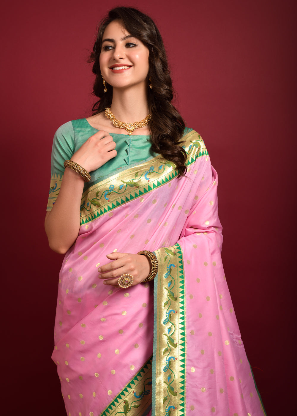 MySilkLove Cotton Candy Woven Paithani Silk Saree