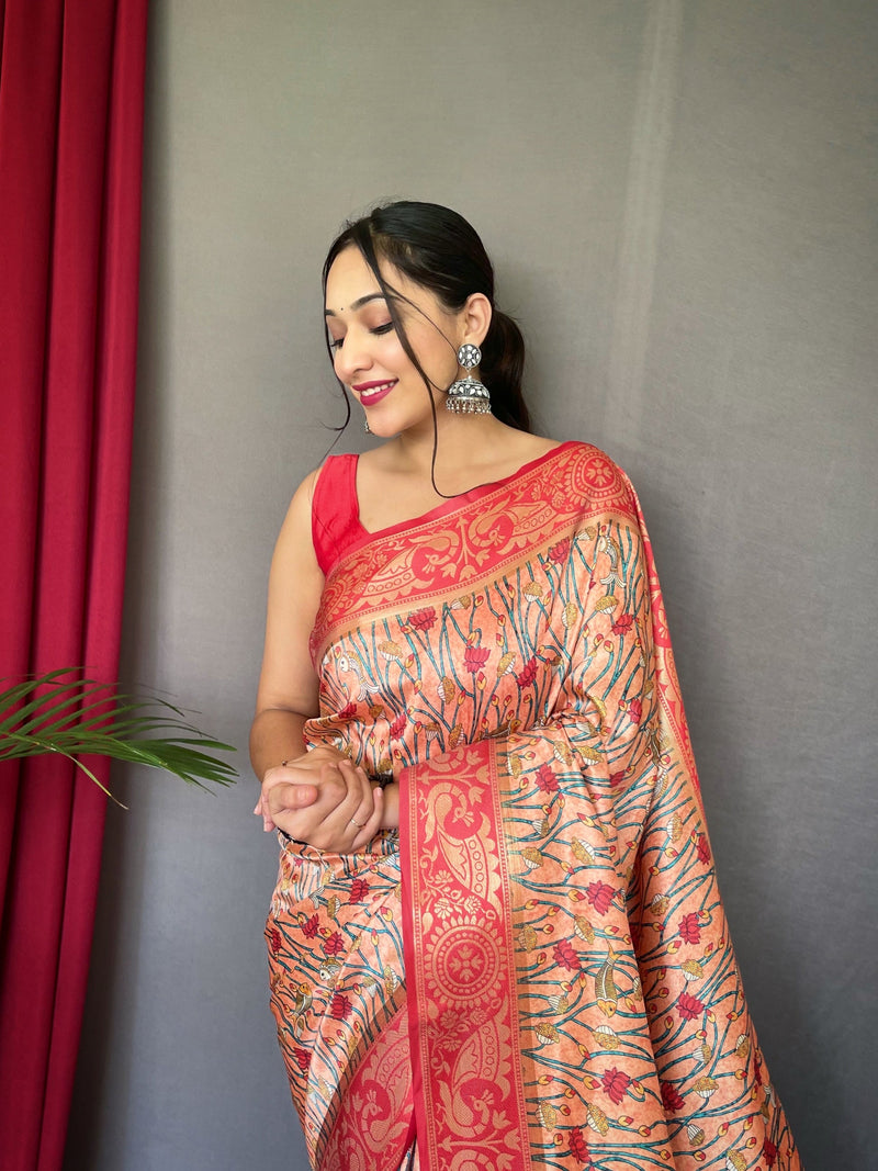 Kohinoor cotton printed saree Clearance