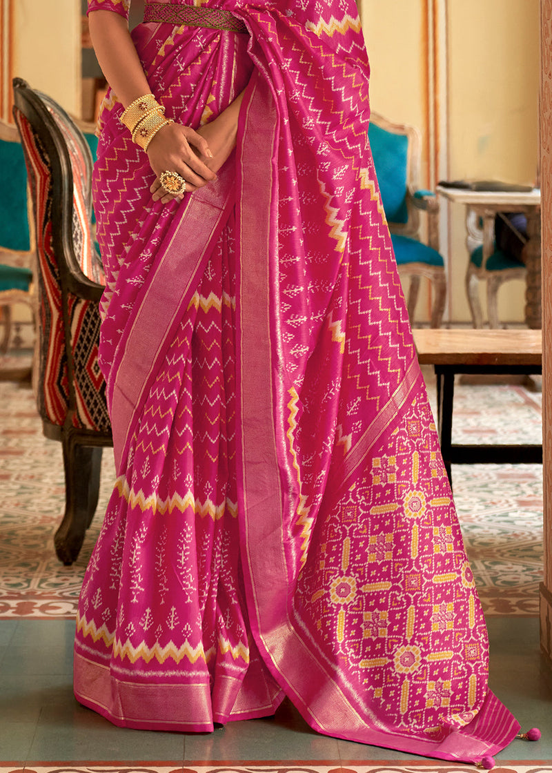 Fuschia Pink Patola Saree | Saree, Phulkari saree, Saree designs