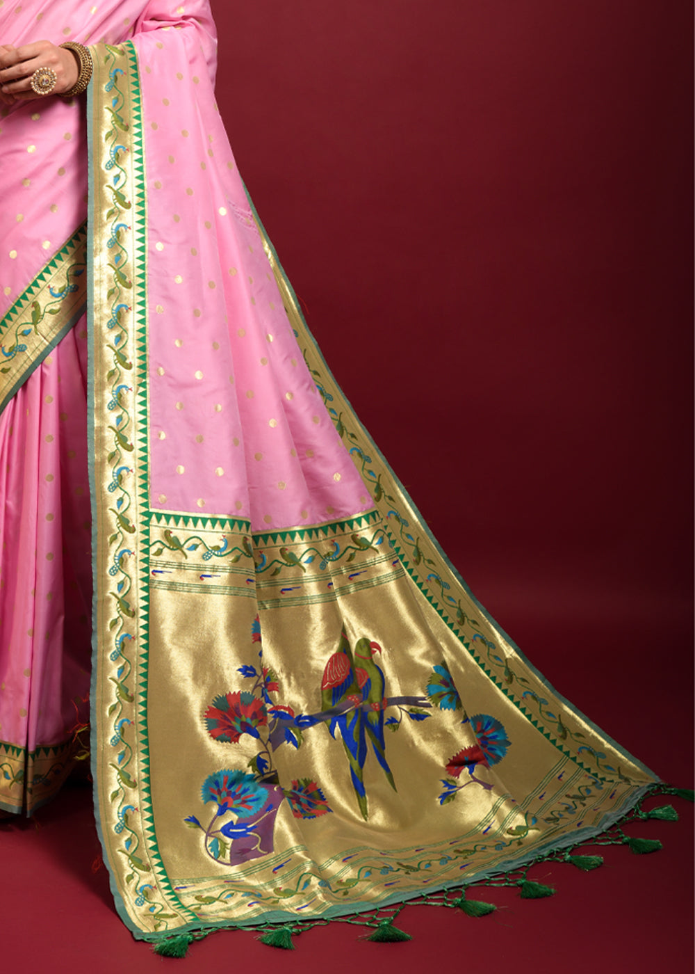 Buy MySilkLove Cotton Candy Woven Paithani Silk Saree Online