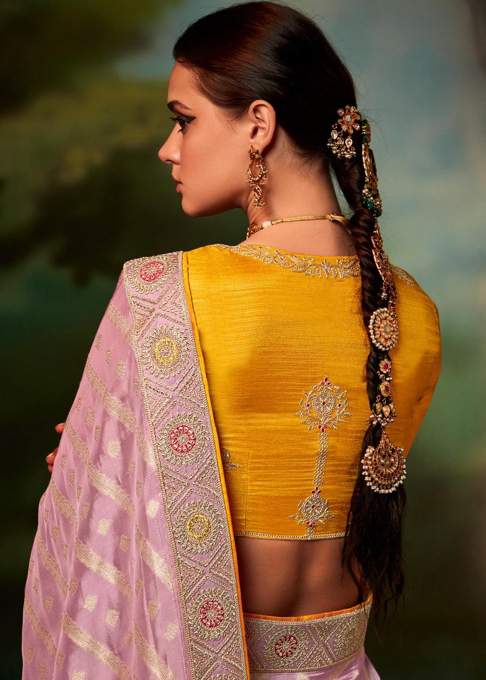 MySilkLove Pastel Pink Woven Banarasi Soft Silk Designer Saree