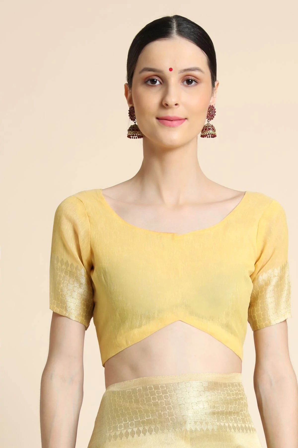 Buy MySilkLove Flax Yellow Tissue Linen Saree Online
