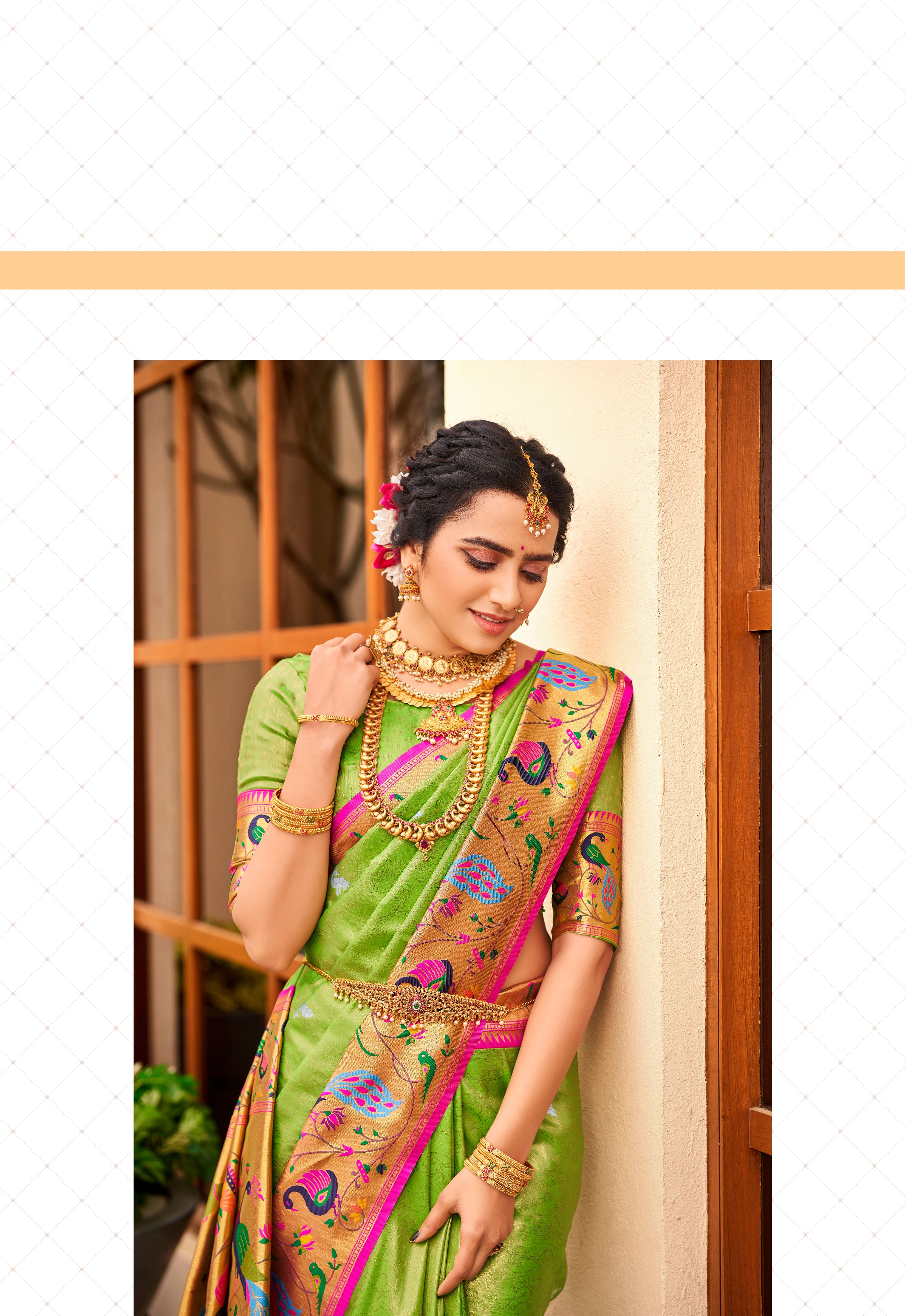 Buy MySilkLove Peridot Green Woven Paithani Silk Saree Online