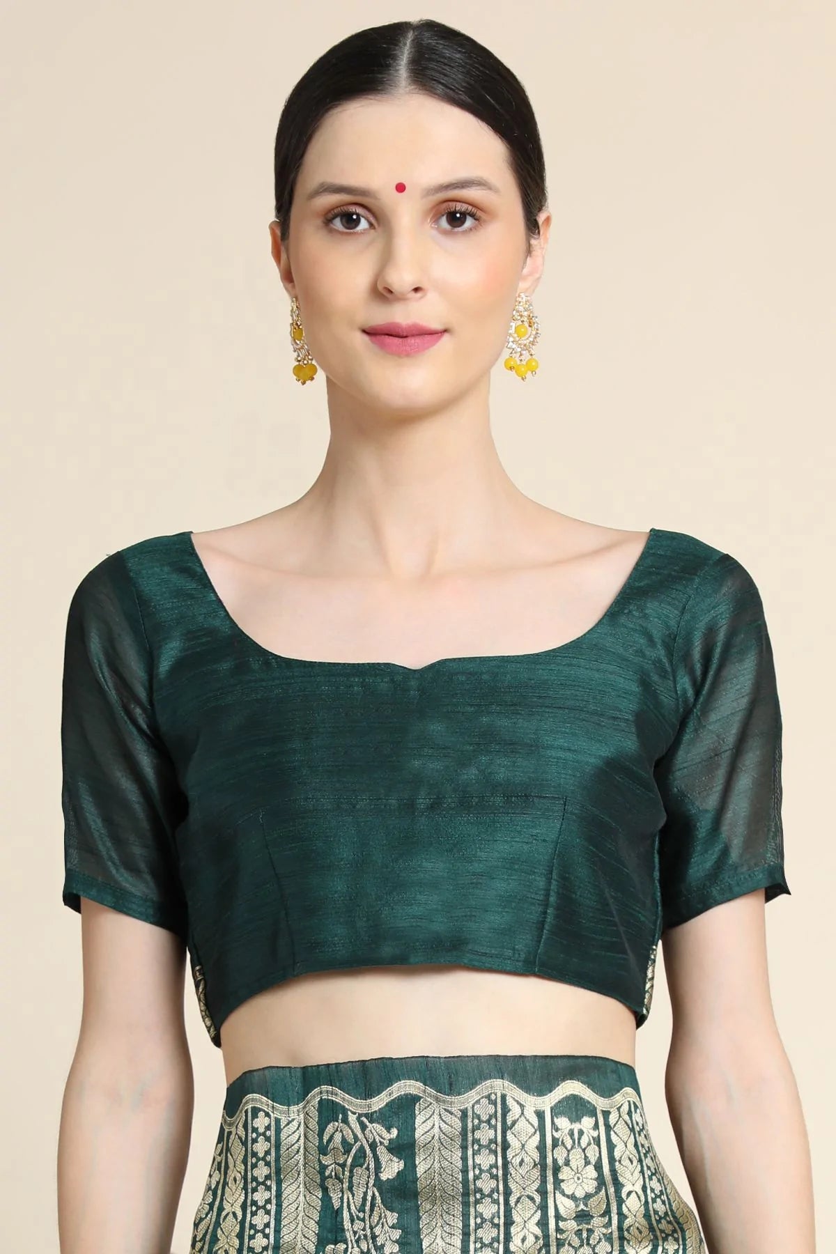 Buy MySilkLove Leather Green Tussar Woven Silk Saree Online