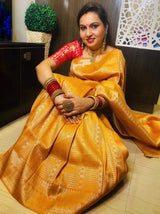 Anzac Yellow Zari Woven Kanjivaram silk Saree