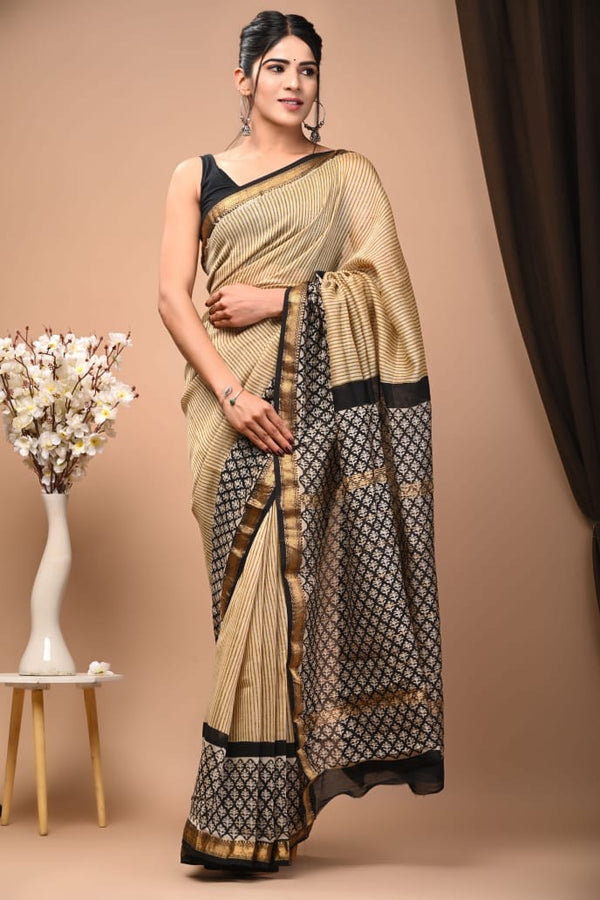 Pure Handloom Madurai Sungudi Cotton Double Border Saree in Cream Body  W/green & Black Gold Zari Borderfestive Party Wearsouth Indian Sari - Etsy  Norway