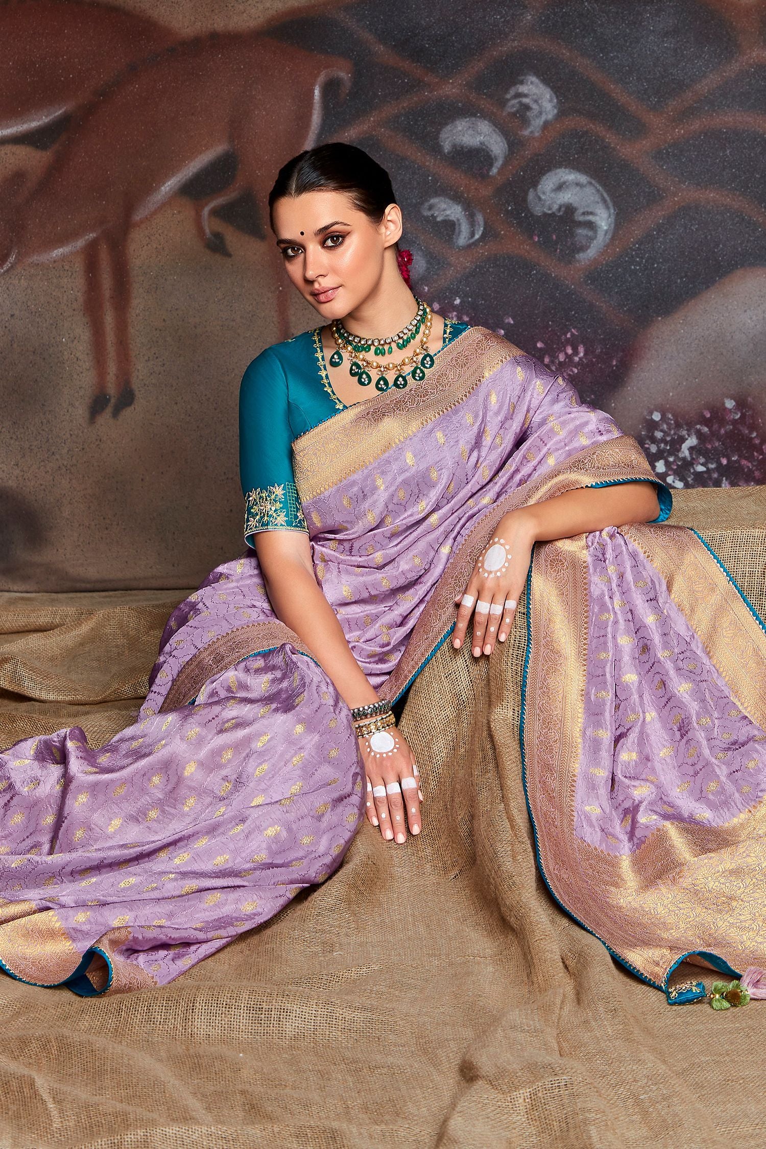 MySilkLove Thistle Purple Woven Banarasi Art Silk Saree