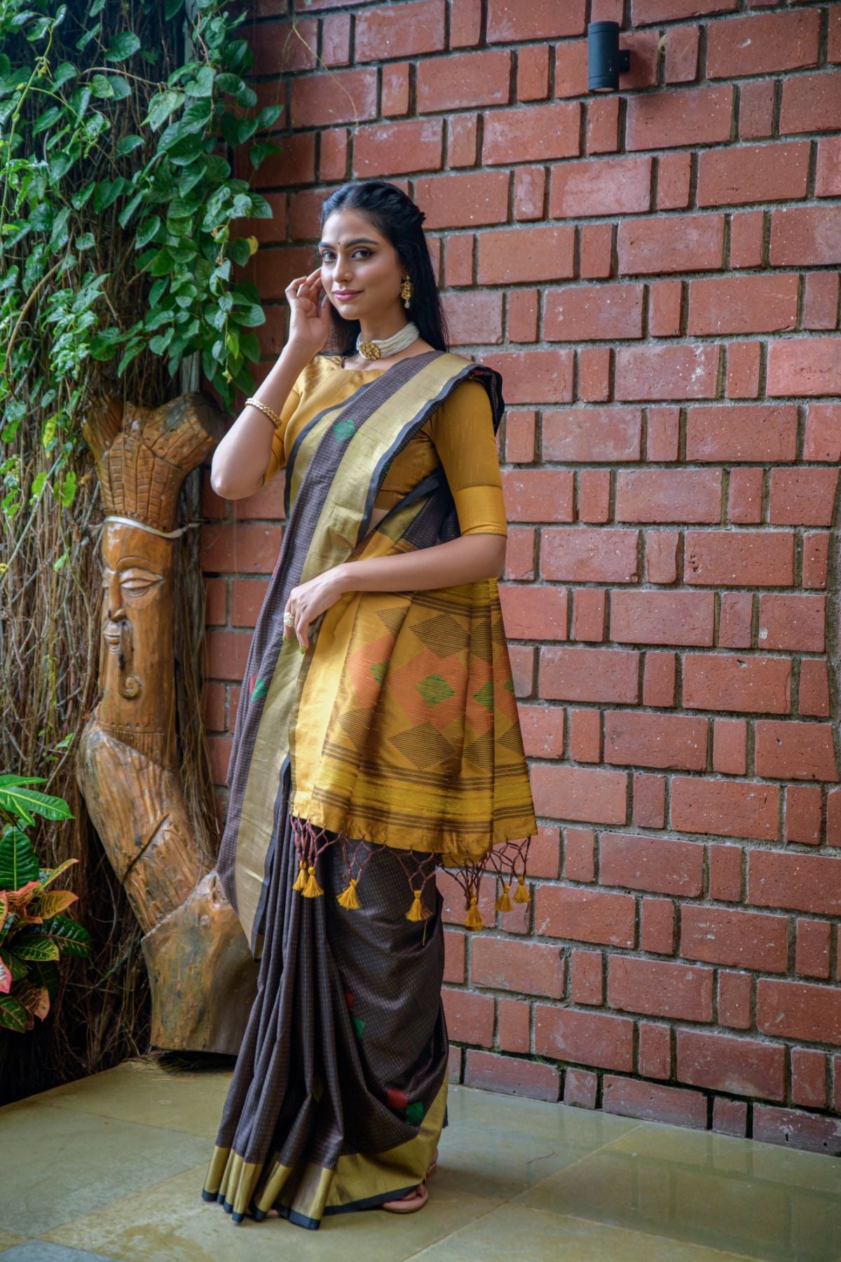 MySilkLove Tuna Grey Banarasi Raw Silk Saree